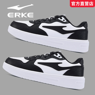 鸿星尔克男鞋2026秋冬新款黑色软底青少年学生厚底休闲运动板鞋