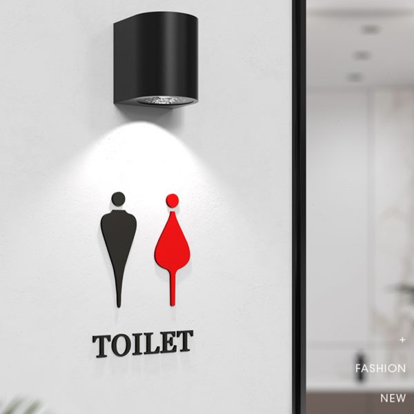 高档男女洗手间标识牌酒店公共卫生间指示牌厕所门牌带灯创意WC亚