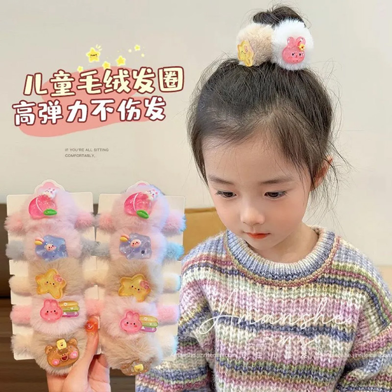 儿童毛绒发圈女童秋冬高弹力百搭