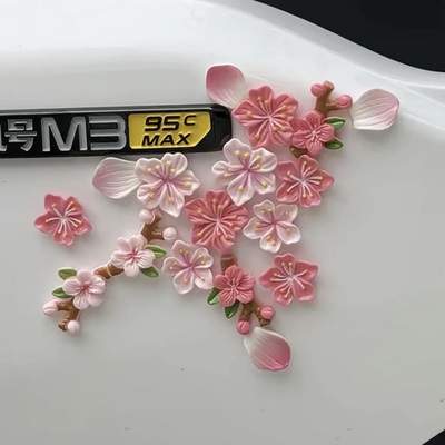 九号电动车仿真桃花3d立体装饰