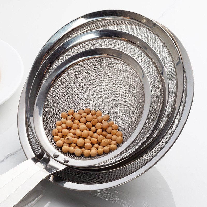 304不锈钢木柄网漏过滤勺油格火锅地漏漏勺笊篱隔油油渣密网漏勺