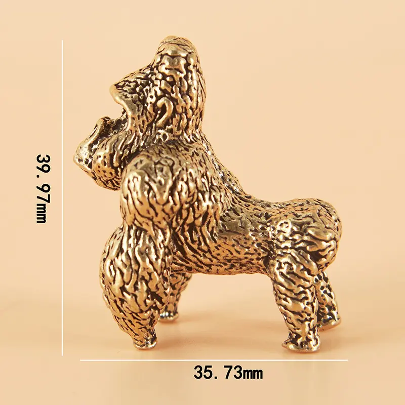 中式古典黄铜大猩猩铜摆件把玩件茶宠书房镇纸实心纯铜复古小摆件