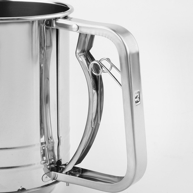 大号手动不锈钢面粉筛 糖粉旋转过滤细网网筛 蛋糕制作烘焙用具