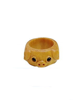 老山檀雕刻小猪约14跑环一个