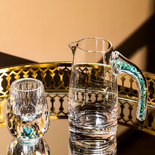 中式水晶玻璃白酒杯套装家w用白酒刻度分酒器一口小酒盅旋转杯架