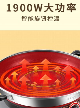 加大加深不锈h钢多功能电饼铛电煎锅家用烙饼锅蜂窝不粘锅煎烤煎