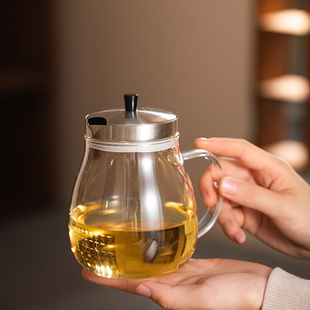 明火加热 高硼硅耐高温玻璃茶壶水果茶壶功夫泡家用办公室茶具套装