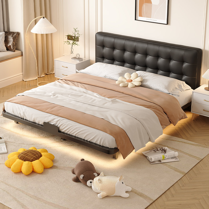 铁艺床悬浮床双人床软包皮艺床