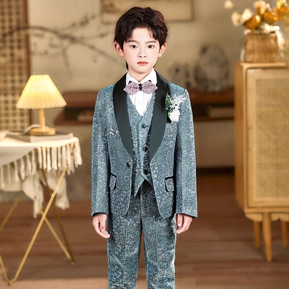焦糖果高档男童西装亮片套装