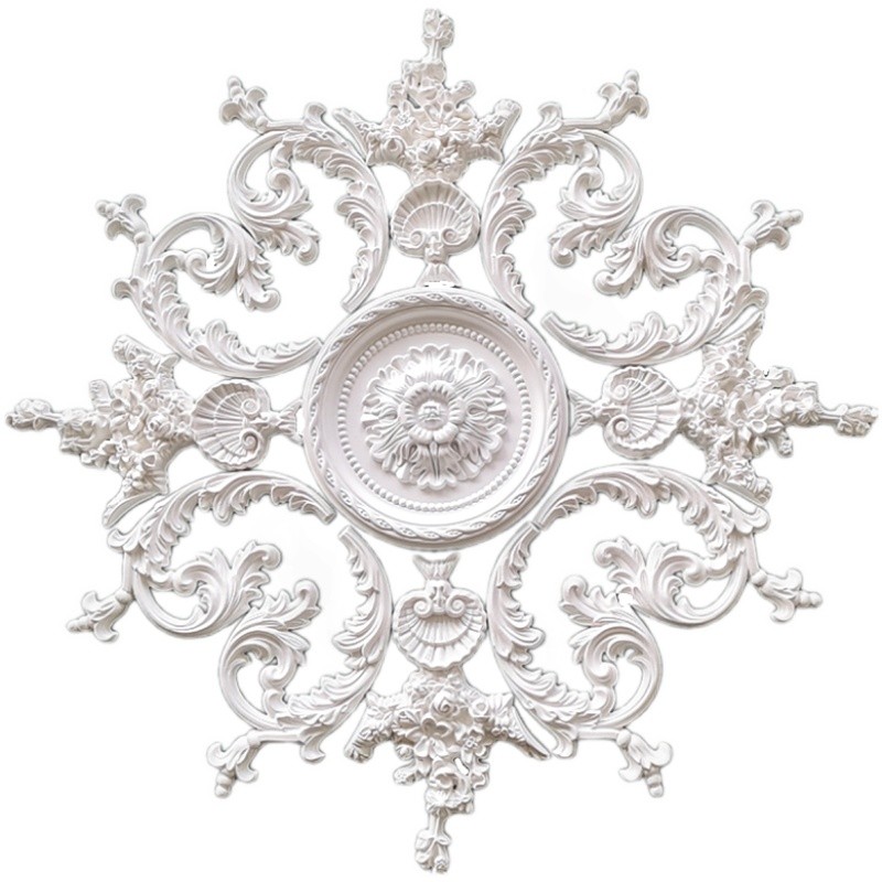 拼花组合PU灯盘圆形p欧式吊顶灯池造型装饰雕花吊灯底座灯座仿石