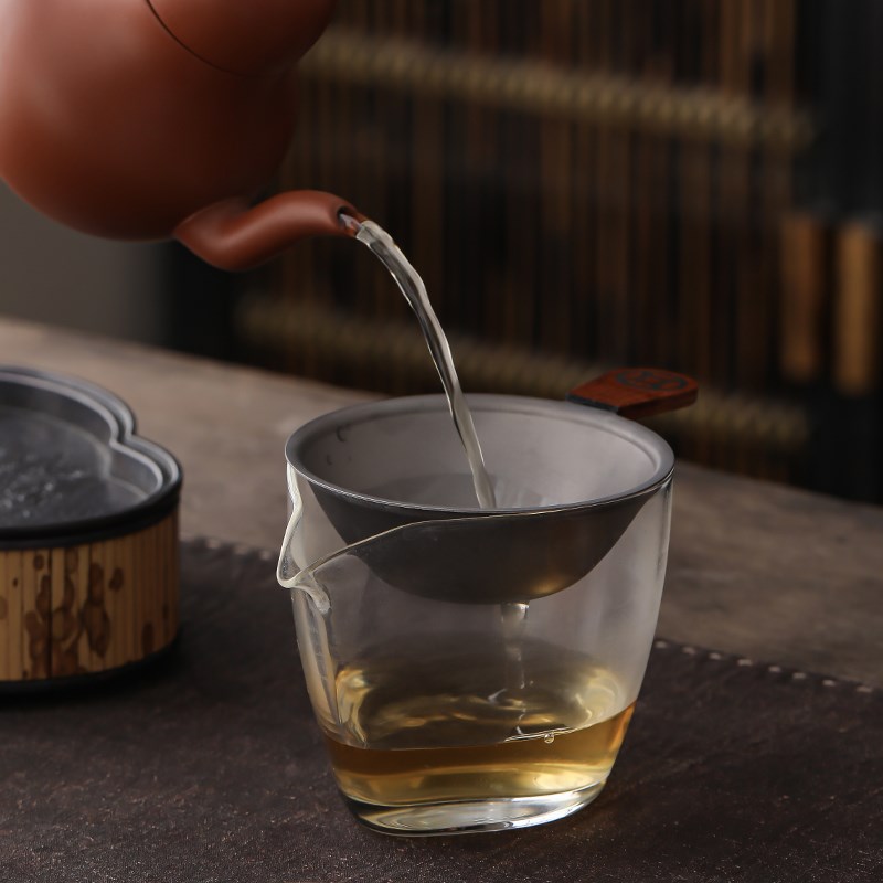 纯钛茶漏茶漏千孔一体滤茶器超细茶叶过滤网茶P隔高档家用茶具配