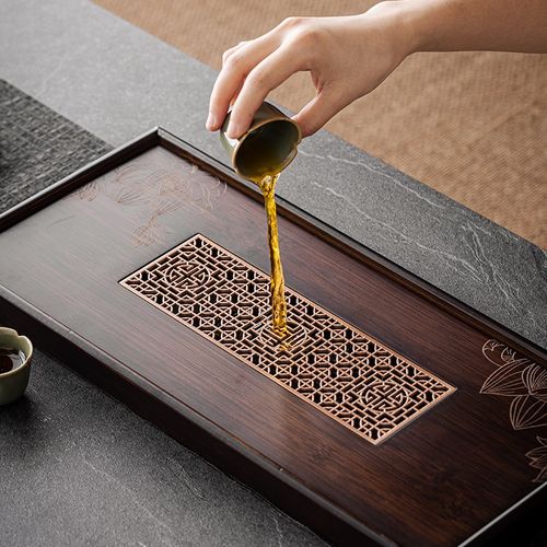 竹制长方形茶盘小型茶台家用w茶托盘功夫茶具沥水盘简约储水干泡