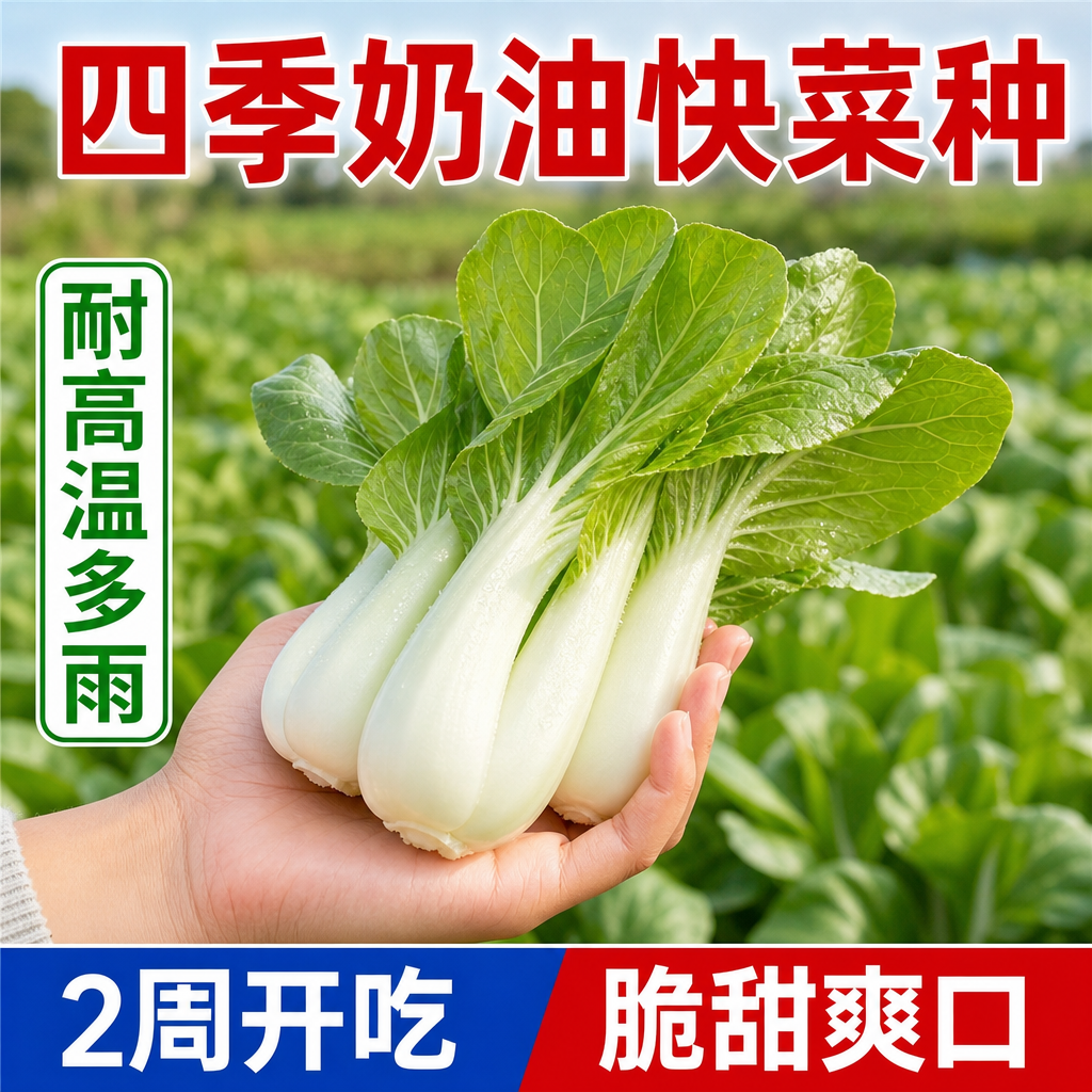 脆甜爽口20天收耐高温小白菜种子