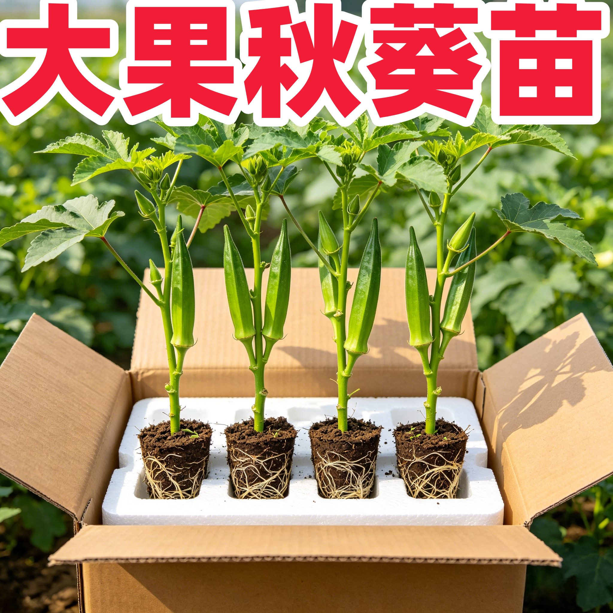 高产耐热脆嫩秋葵秧苗基地直发