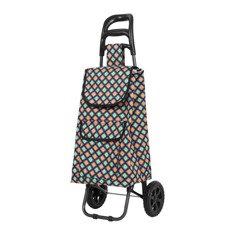 供应便携式户外粗手柄二轮行李车 超市买菜拉杆折叠购物车