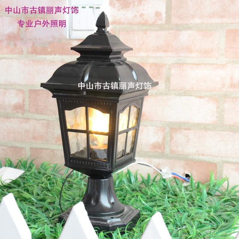 户外欧式大门庭院柱头灯仿古防水酒店过道围墙灯草坪花园景观灯