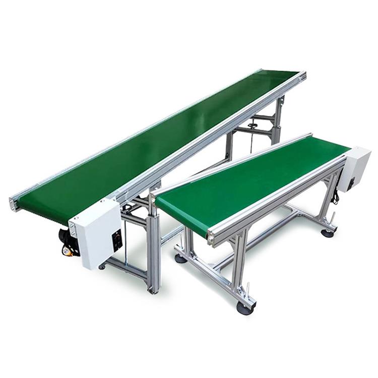 小型铝材流水线输送机喷码机PVC/PU自动化耐高温接驳升降式输送机