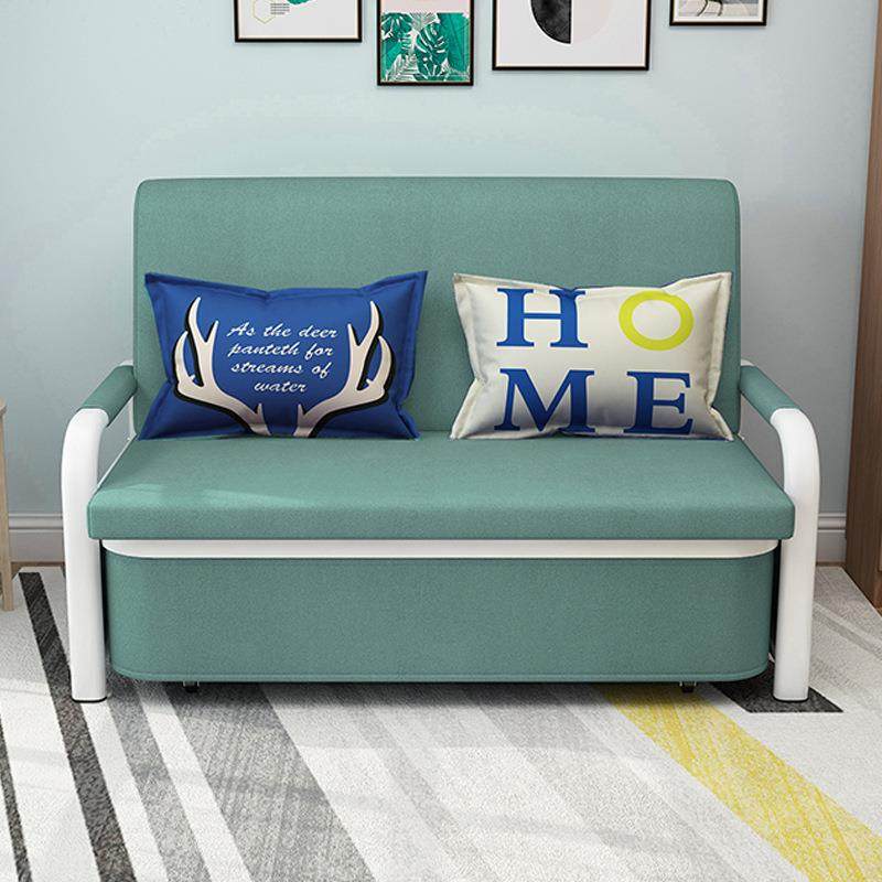 小居室沙发床折叠推拉可拆洗客厅沙发1.2米两用实木多功能布艺