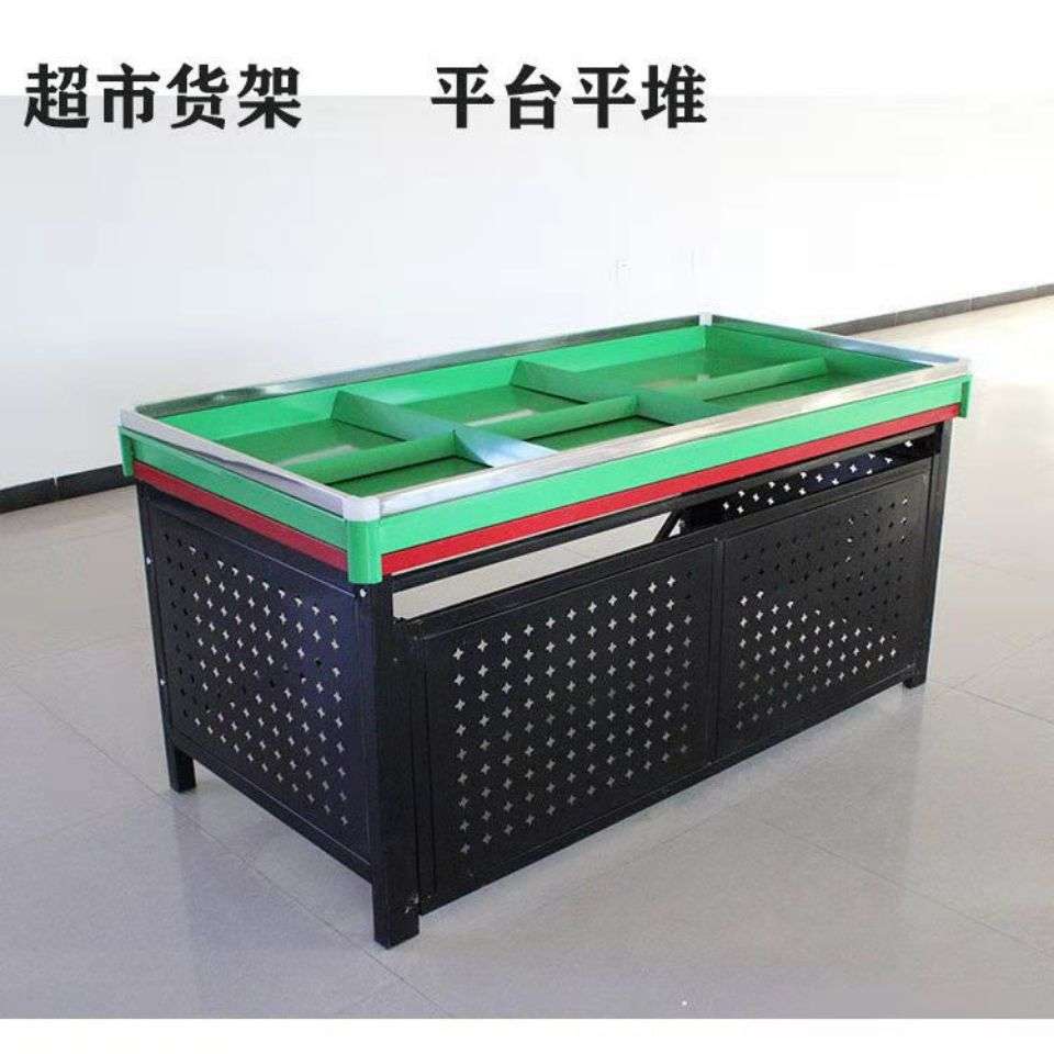 超市水果平台水果店货架蔬菜架推头方形展示架加厚货架子摆垒德株