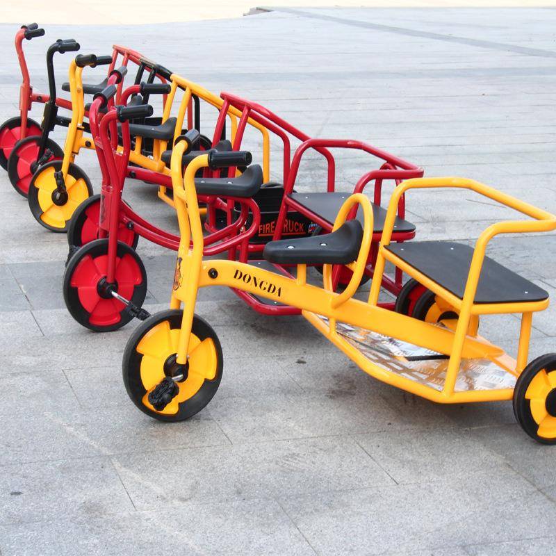 幼儿园专用三轮车脚踏车儿童单车双人带斗可带人户外幼教玩具童车