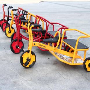 幼儿园专用三轮车脚踏车儿童单车双人带斗可带人户外幼教玩具童车