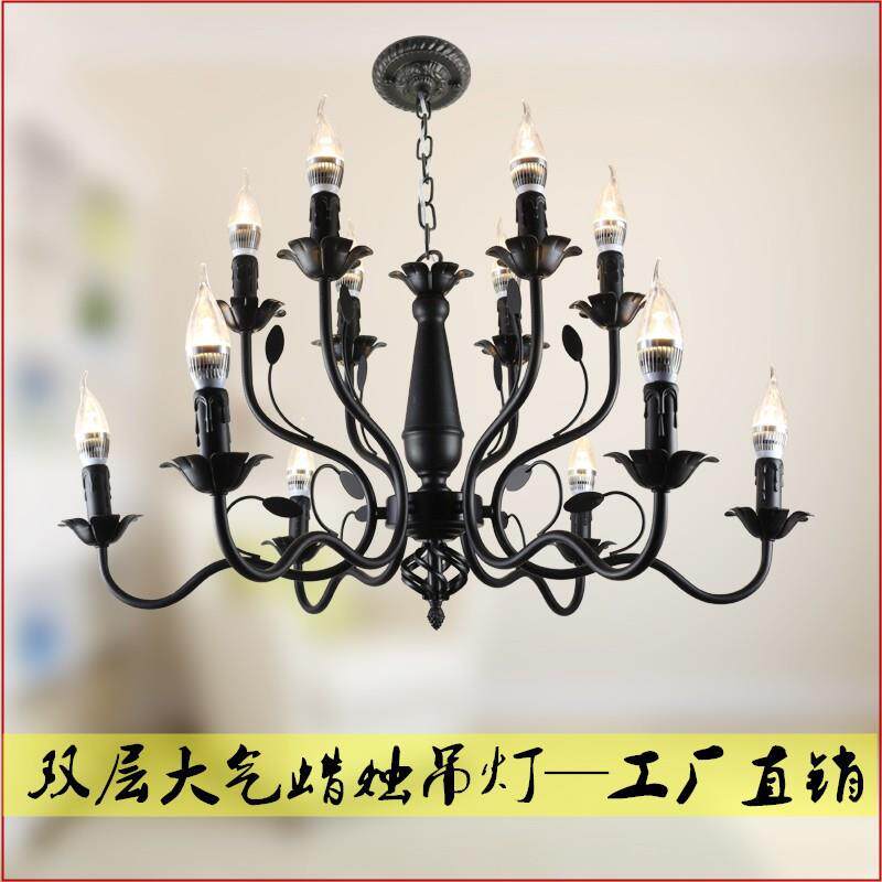 美式复古铁艺蜡烛吊灯简约客厅餐厅影楼灯具创意民宿氛围感灯吊灯