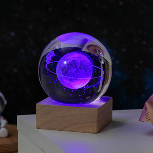 饰玻璃摆件生日礼物 创意3D立体内雕水晶发光桌面装