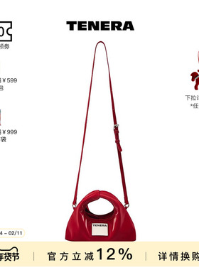 TENERA迷你丝绒系列hobo包包女款单肩包斜挎手拎红色婚包百搭通勤
