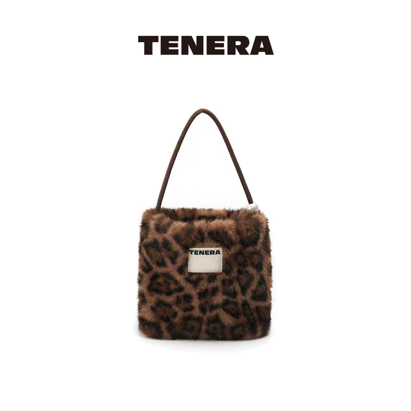 TENERA手提小方包可爱豹纹包包