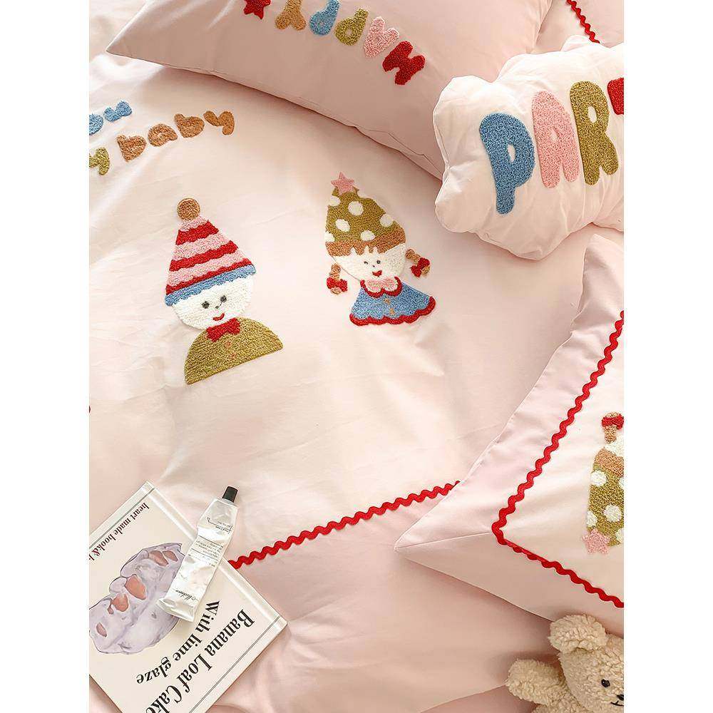 EQ4F粉色公主风保暖全棉磨毛四件套秋冬季儿童女孩纯棉长绒棉床上,纺织面料/辅料/配套,纺织机械配件,淘宝优惠券,粉丝福利购,淘宝优惠卷