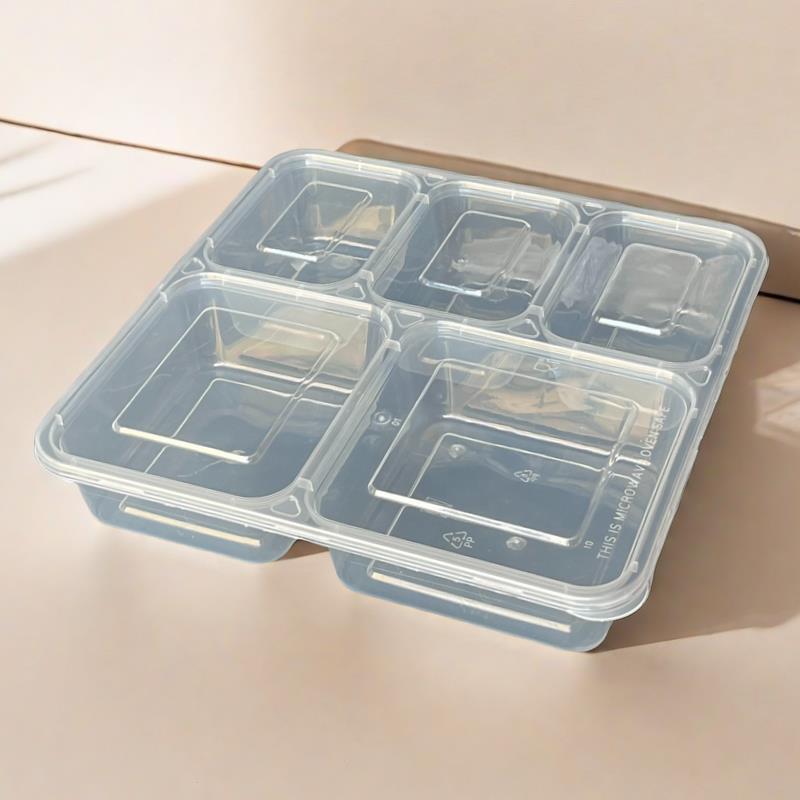 一次性餐盒五格快餐盒商用外卖分格打包盒高档四格饭盒加厚便当盒