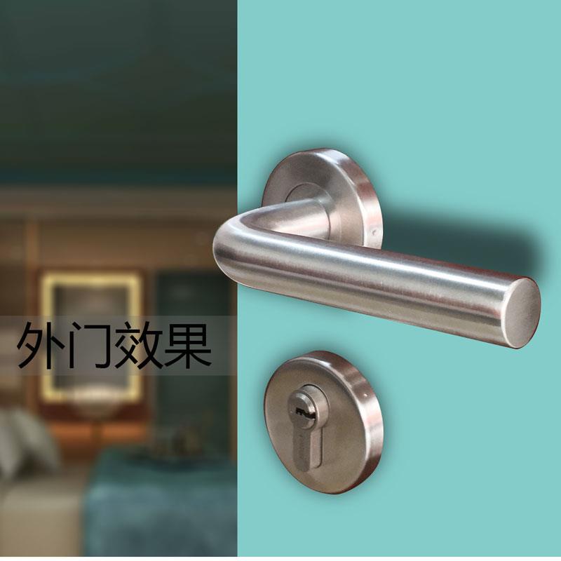 CARVIT分体锁不锈钢72孔距80孔多规格黑色拉丝钢木门钢制门房门锁