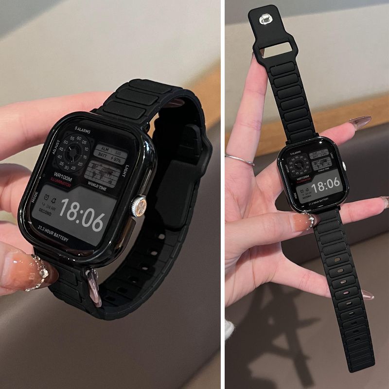 适用华为watch Fit 4/3表带工字硅胶荣耀手表5/4腕带一体套壳运动
