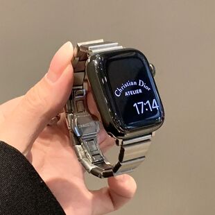 高级感苹果iwatchS98手表s10华强北s11表带金属不锈钢男女夏适用