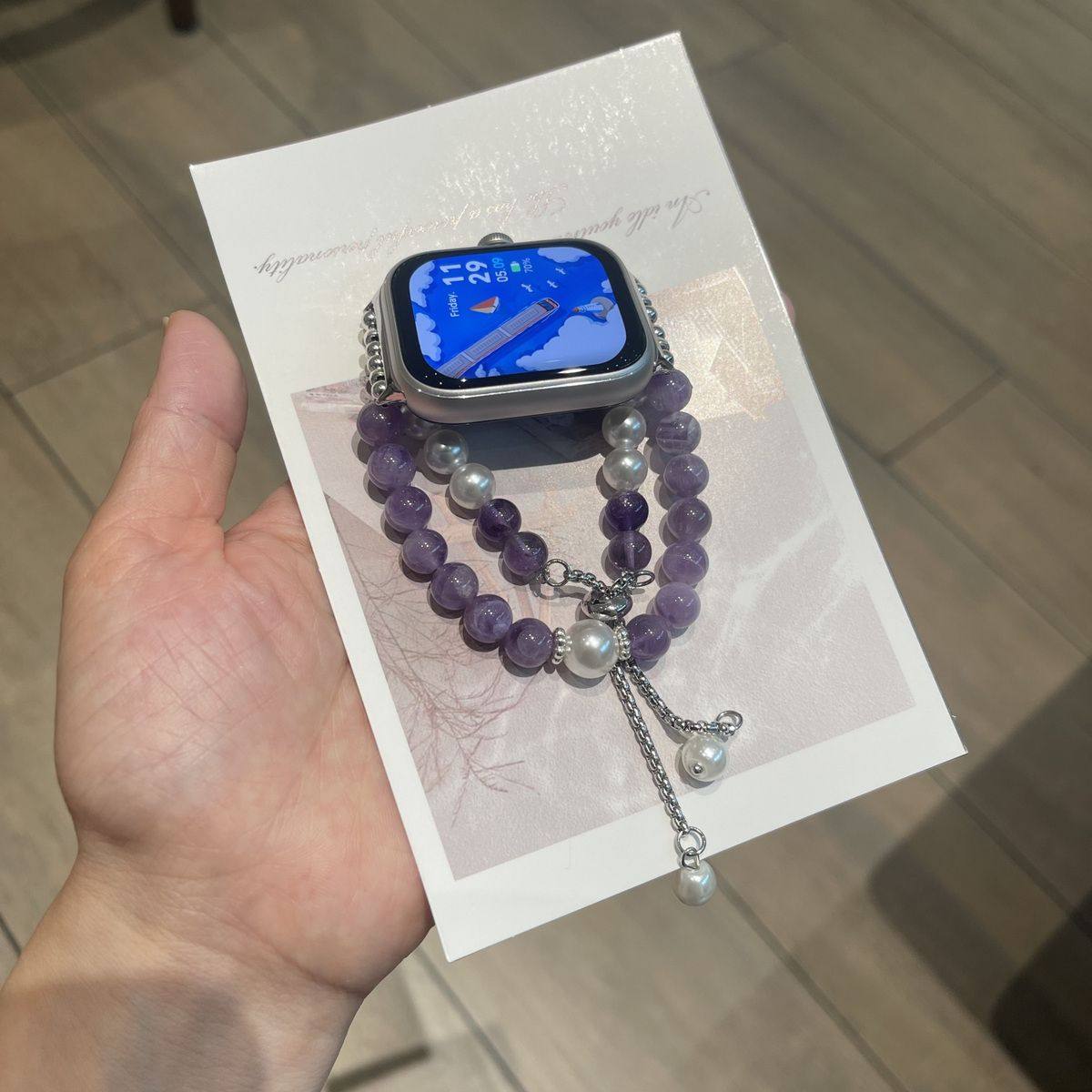 适用荣耀手表5/2i表带紫锂珍珠手环10/9荣耀亲选WatchHaylou表链,手表,配件,淘宝优惠券,粉丝福利购,淘宝优惠卷