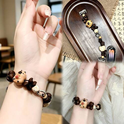 适用苹果手表S10咖啡豆表带iwatchs11手表带女款Applewatch腕带