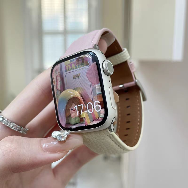 秋冬款式适配小米9pro8pro手表带真皮荔枝纹红米watch5watch4表带