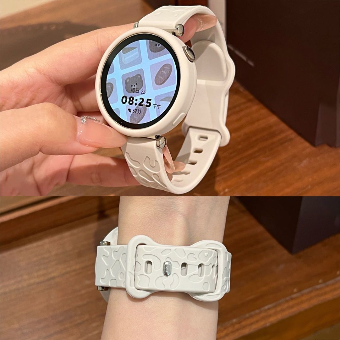 适用华为gt5gt6表带gt4硅胶带壳gt3猫爪纹gt2运动watch4荣耀4pro