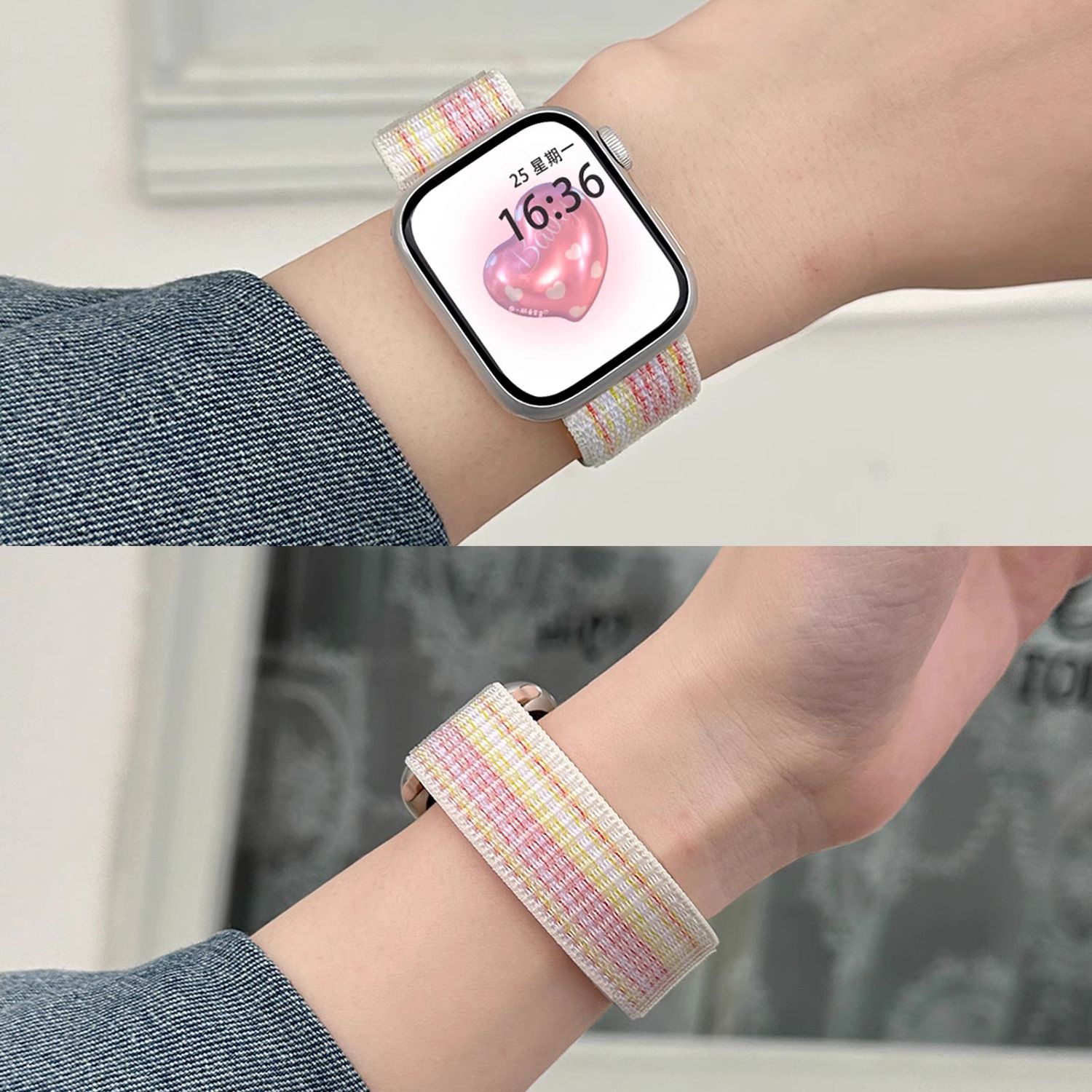 魔术贴尼龙编织oppo手表watch3/X/2/4pro表带1男女se运动新款适用