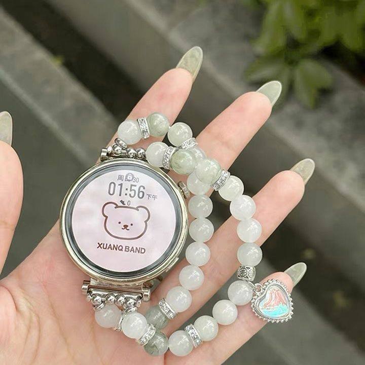 适用荣耀手表5表带荣耀亲选2i翡翠爱心手表链watch2荣耀手环9表带,手表,配件,淘宝优惠券,粉丝福利购,淘宝优惠卷