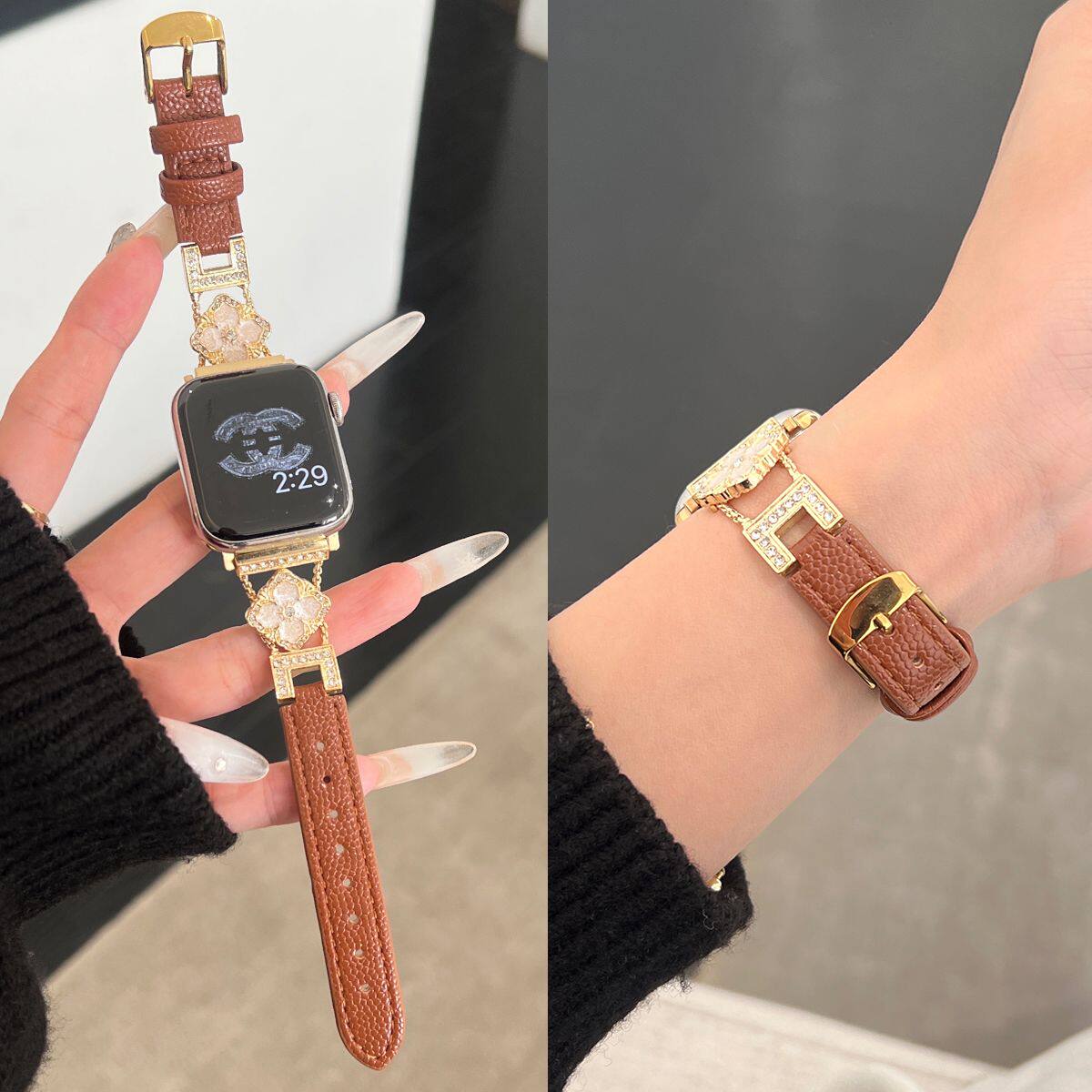 布契拉提华为fit4手表watch fit321表带鱼子酱皮质新