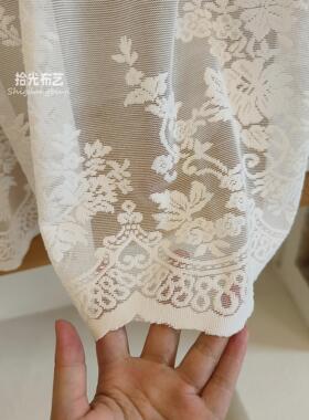 拾光少女心蕾丝柜帘白色小清新韩式遮挡帘遮丑短帘半帘小窗帘厨房