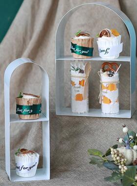 白色铁艺甜品台展示架高端婚庆户外婚礼布置下午茶点心蛋糕托盘