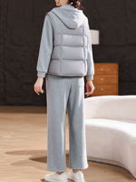 Xuexi brand Mom Autumn and Winter Set with fleece and thickened vest for women, middle-aged and elderly people, warm and stylish cotton-padded jacket three-piece set thumbnail 8