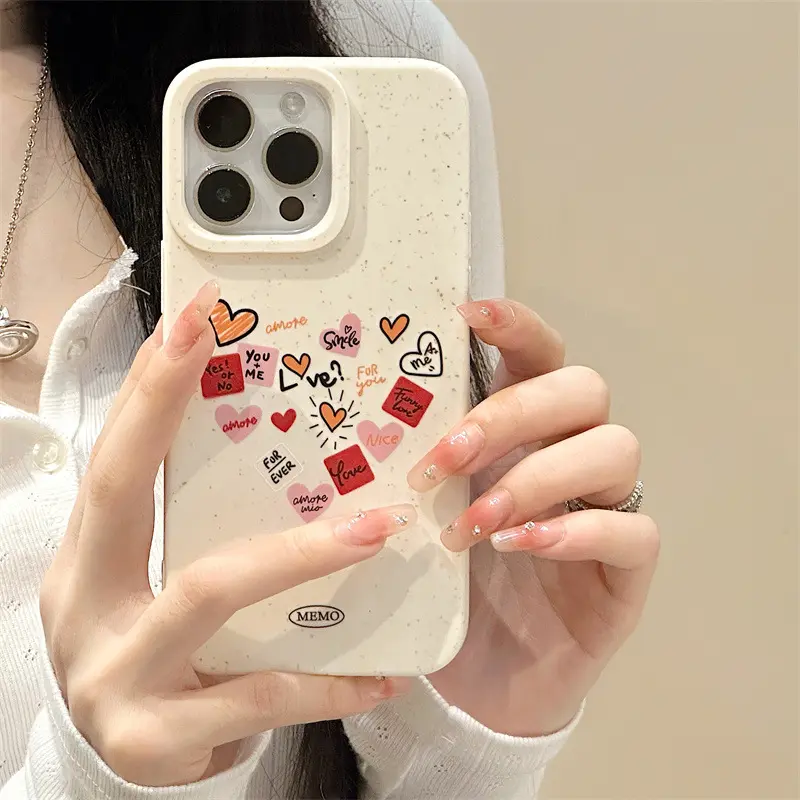 知泰1611/13pro小麦壳iphone15/14promax保护套78爱心