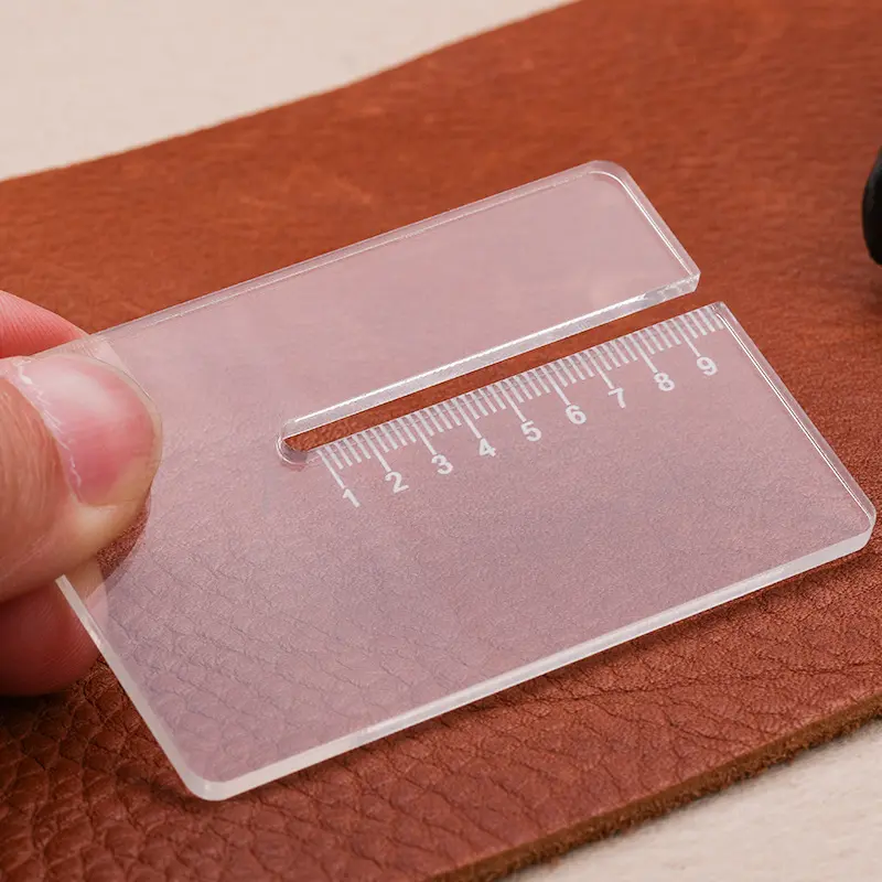 直供透明加厚亚克力皮革斩位尺拔斩器 斩距测量尺 皮革工具