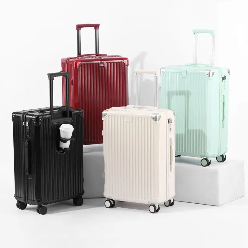 拉杆箱20寸旅行密码登机箱男拉链皮箱行李箱女24寸万向轮结实耐用
