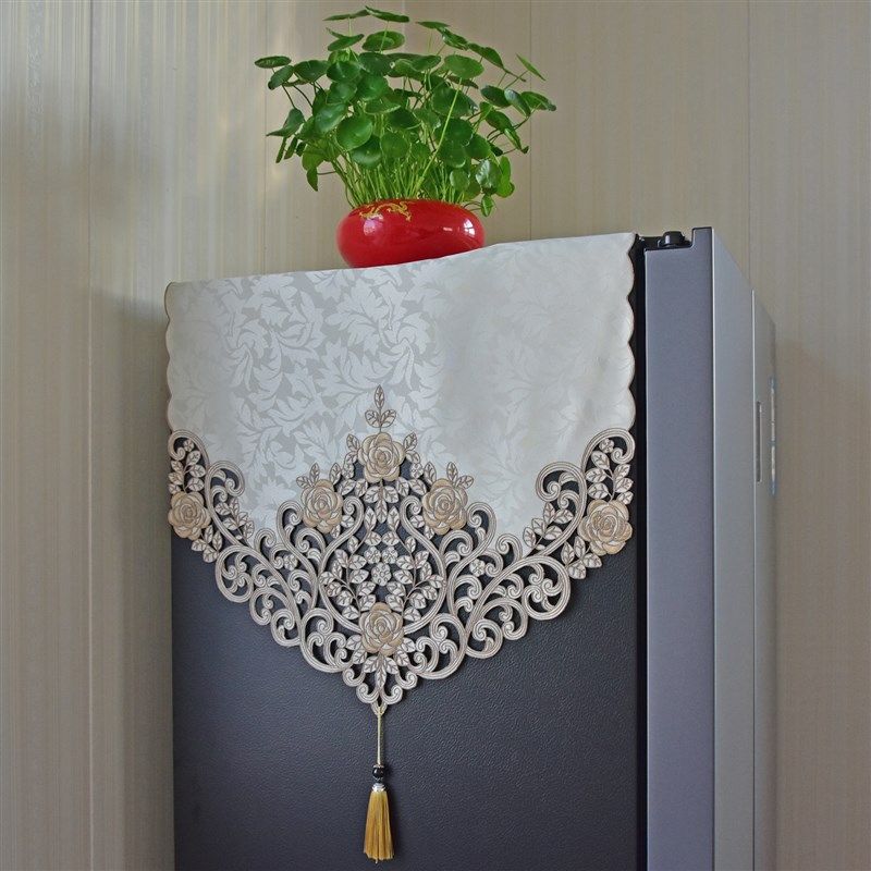 单双开门冰箱巾盖布布艺冰箱罩洗衣机盖巾多用X途防尘罩包邮