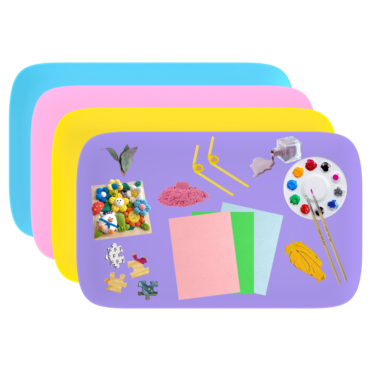 Drawing mat硅胶儿童绘画垫油画垫绘画板DIY涂鸦粘土美术工具垫