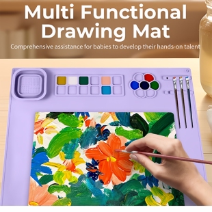 Drawing mat硅胶绘画垫DIY涂鸦垫美术油画垫水洗反复使用调色板